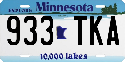 MN license plate 933TKA