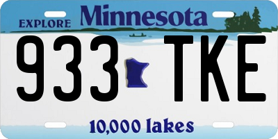 MN license plate 933TKE