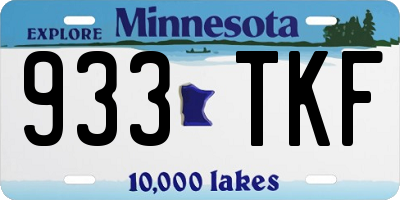 MN license plate 933TKF