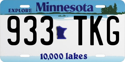 MN license plate 933TKG
