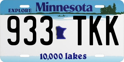 MN license plate 933TKK