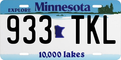 MN license plate 933TKL