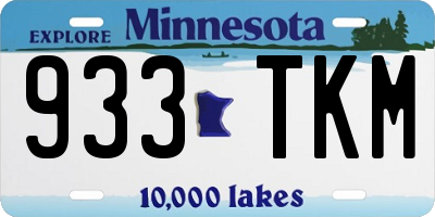 MN license plate 933TKM