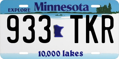 MN license plate 933TKR