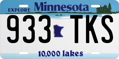 MN license plate 933TKS