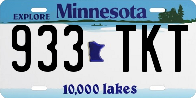 MN license plate 933TKT