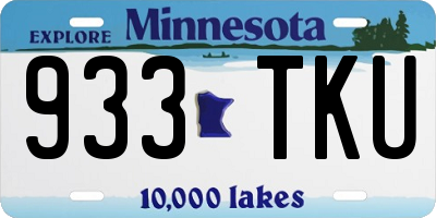 MN license plate 933TKU