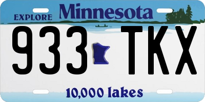 MN license plate 933TKX