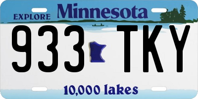 MN license plate 933TKY
