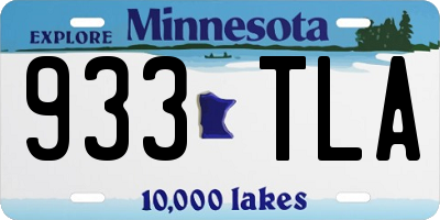 MN license plate 933TLA