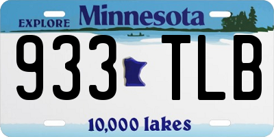 MN license plate 933TLB