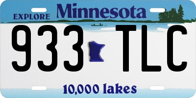 MN license plate 933TLC