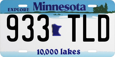 MN license plate 933TLD