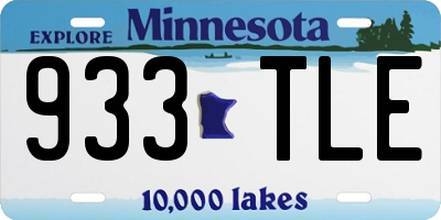 MN license plate 933TLE