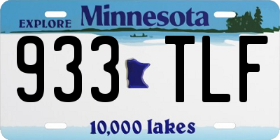 MN license plate 933TLF