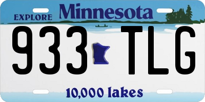 MN license plate 933TLG