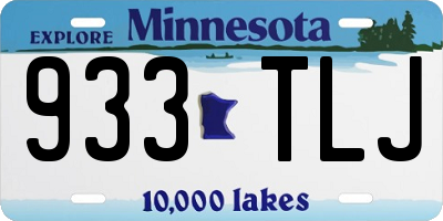 MN license plate 933TLJ