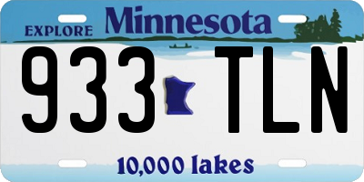 MN license plate 933TLN