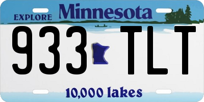 MN license plate 933TLT