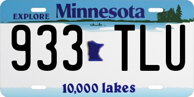 MN license plate 933TLU