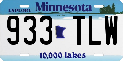 MN license plate 933TLW