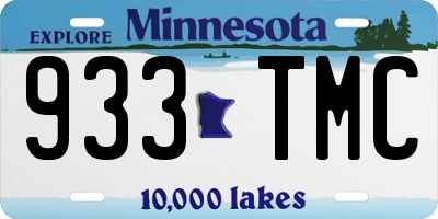 MN license plate 933TMC
