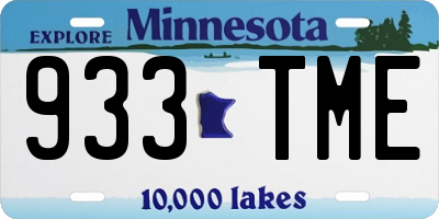 MN license plate 933TME