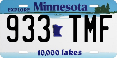 MN license plate 933TMF