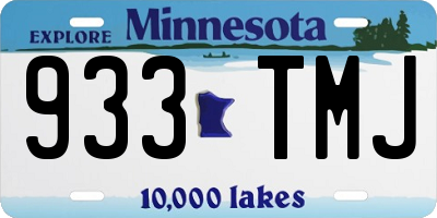 MN license plate 933TMJ