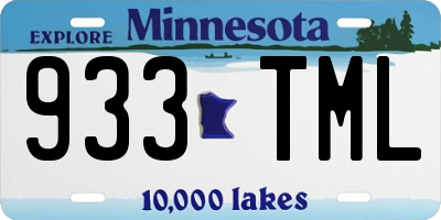 MN license plate 933TML