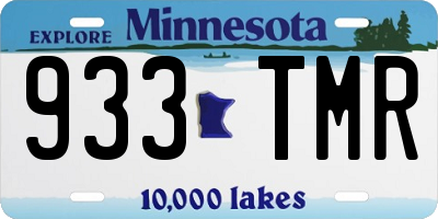 MN license plate 933TMR