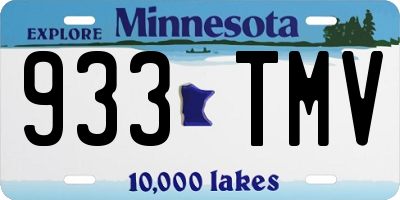 MN license plate 933TMV