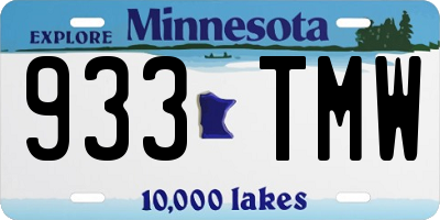 MN license plate 933TMW