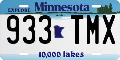 MN license plate 933TMX