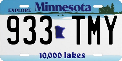 MN license plate 933TMY