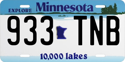 MN license plate 933TNB