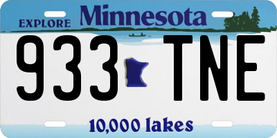 MN license plate 933TNE