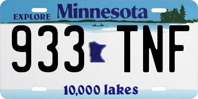 MN license plate 933TNF