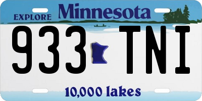 MN license plate 933TNI
