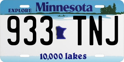 MN license plate 933TNJ