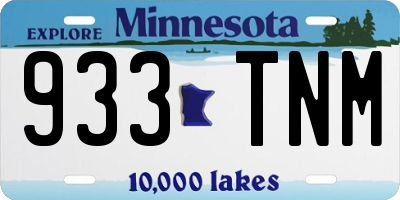 MN license plate 933TNM