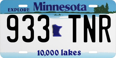 MN license plate 933TNR