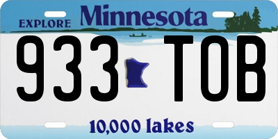 MN license plate 933TOB