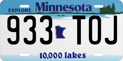 MN license plate 933TOJ