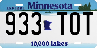 MN license plate 933TOT