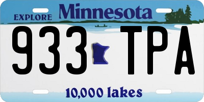 MN license plate 933TPA