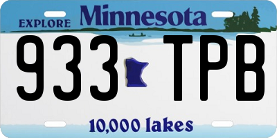 MN license plate 933TPB