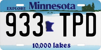 MN license plate 933TPD