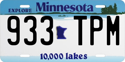 MN license plate 933TPM