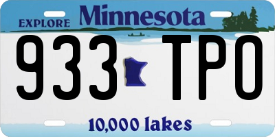 MN license plate 933TPO